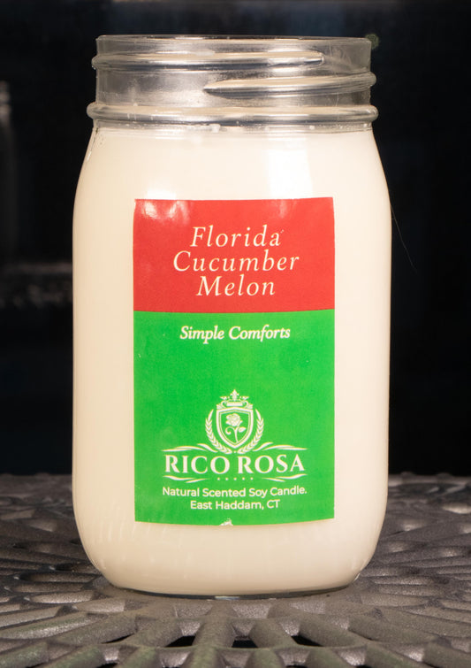 Florida Cucumber Mellon: Natural Cucmber Mellon Scented Soy Candle