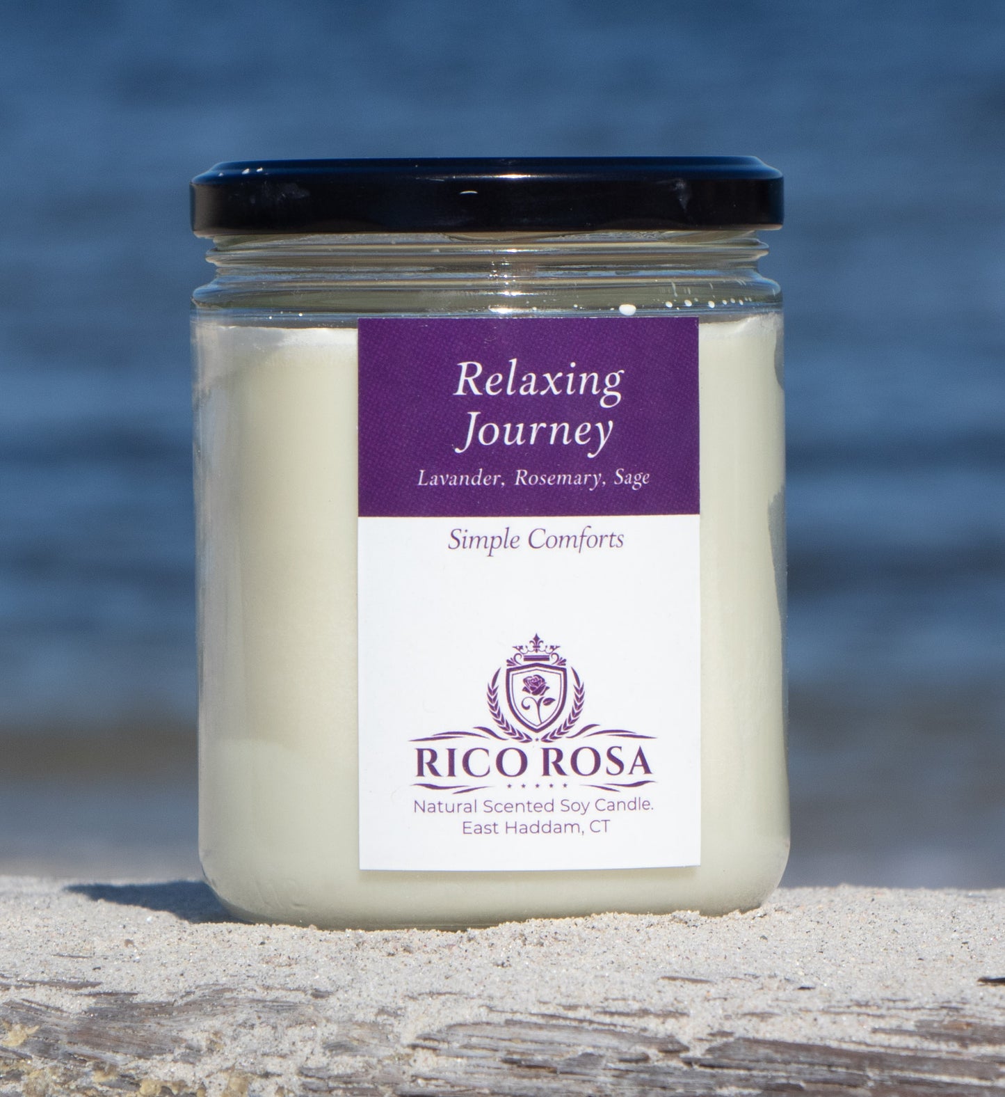 Relaxing Journey: Lavender Sage & Rosemary Scented Natural Soy Candle