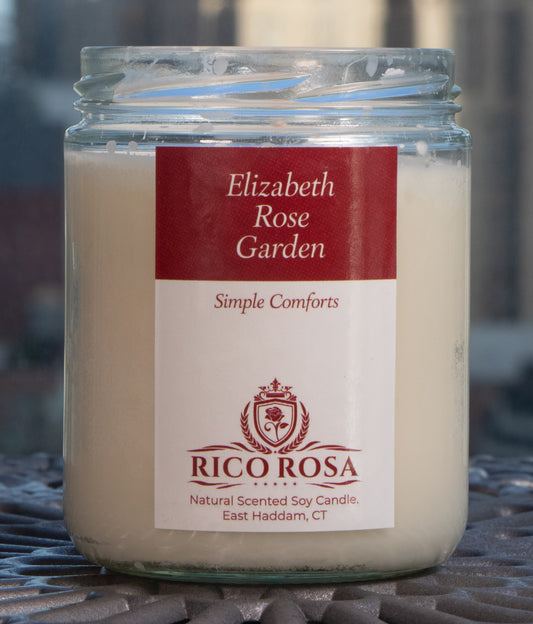Elizbeth Rose Garden: Natural Rose Scented Soy Candle
