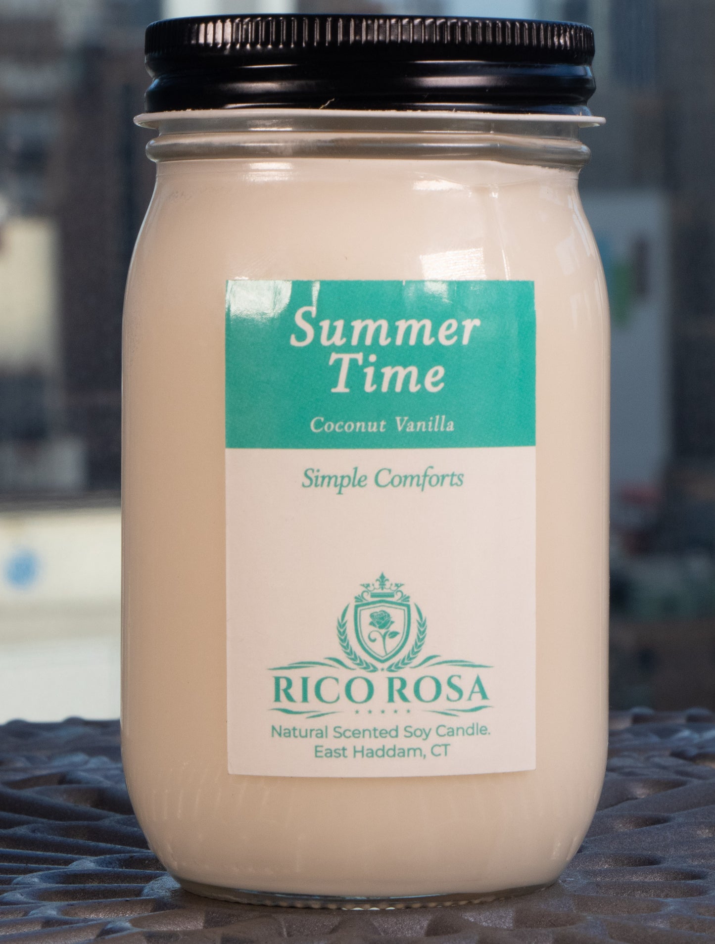 Summer Time: Coconut Vanilla Scented Natural Soy Candle